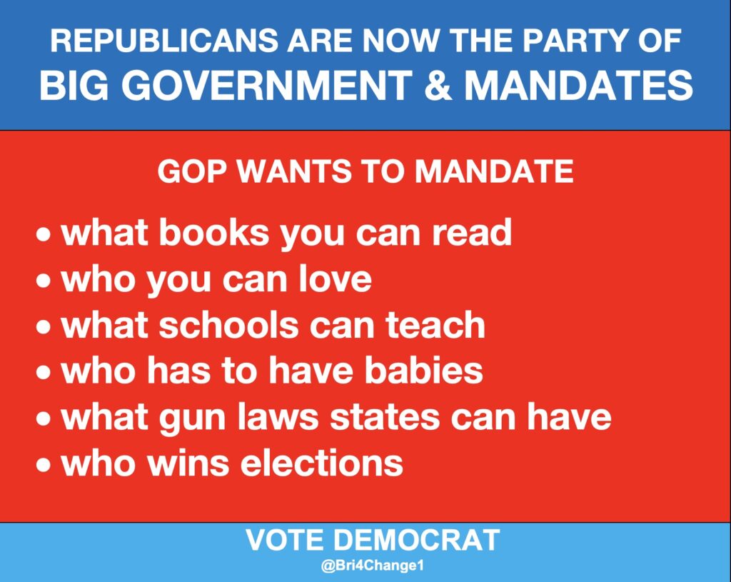 Dems are party of Freedom; Republicans are party of book bans and government mandates